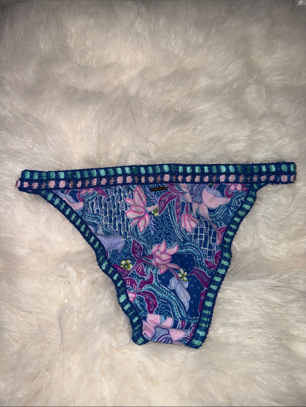 Victoria’s Secret Floral Bikini Bottom - Blue & Pink
